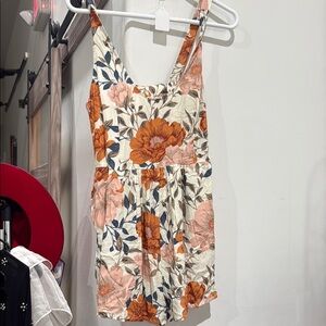 Saltwater LUXE Floral Jumpsuit in Orange and Cream